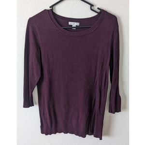 NY&CO 3/4 Length Sleeve Crewneck Sweater